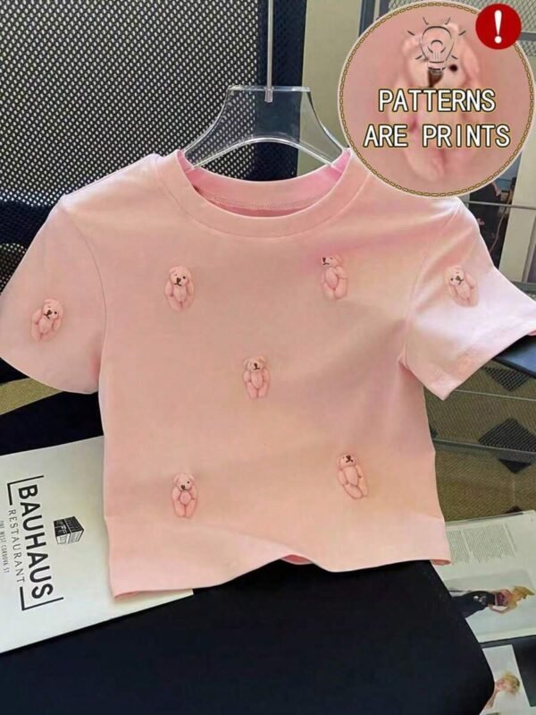 Camiseta de manga corta ajustada con cuello redondo