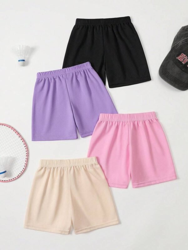 Pantalones cortos deportivos unicolor para niñas - Imagen 3