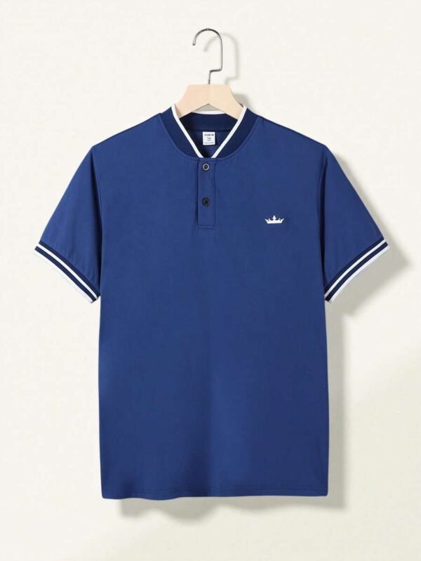 Camisa polo de punto de cuello alto informal
