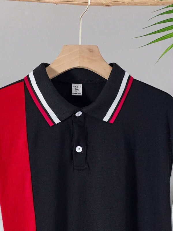 Camisa polo de manga corta casual para chicos - Imagen 2