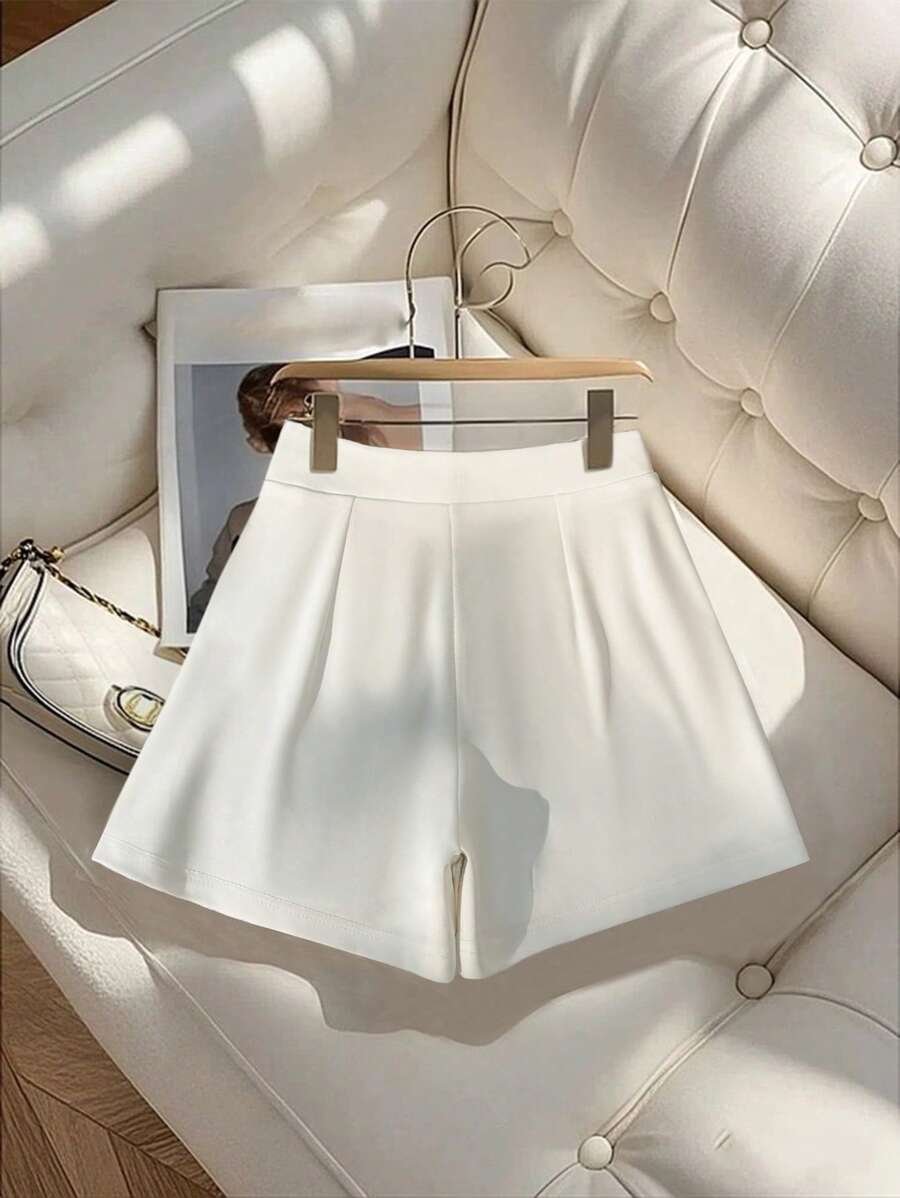 Shorts de verano casuales de mujer con cremallera frontal y bolsillos - Imagen 3