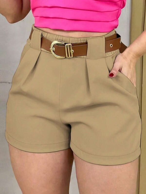 Pantalones cortos sueltos y casuales con cordón de contraste para mujer