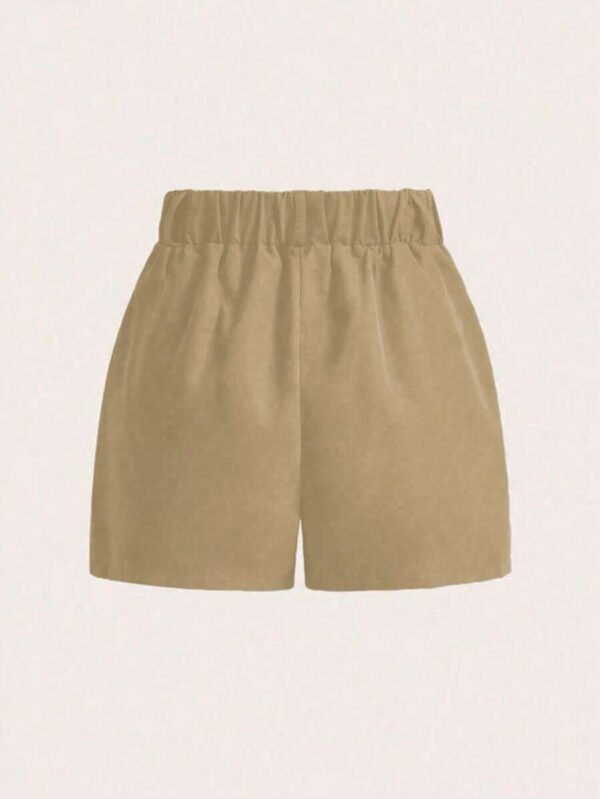 Pantalones cortos sueltos y casuales con cordón de contraste para mujer - Imagen 3