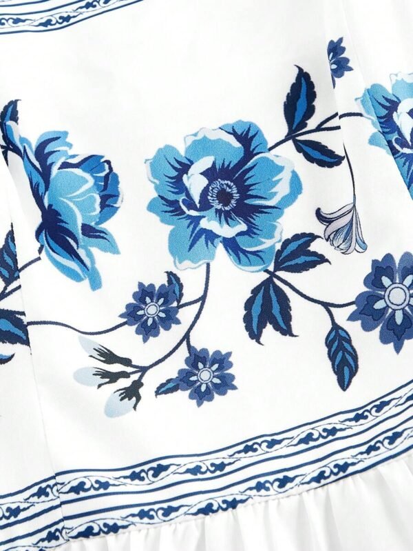 Vestido largo sin mangas con estampado floral elegante para mujer - Imagen 2