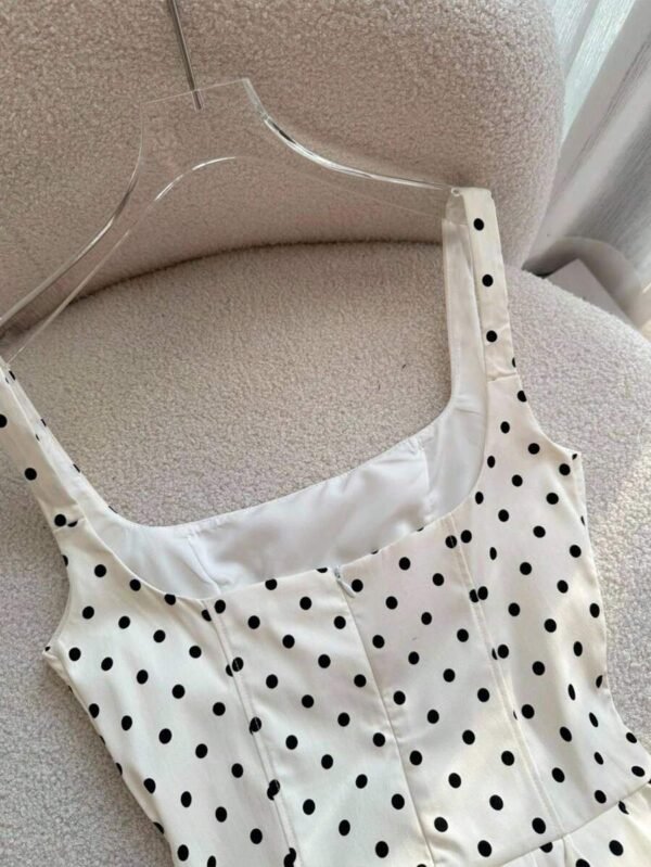 Vestido largo de tirantes finos con estampado de lunares - Imagen 2