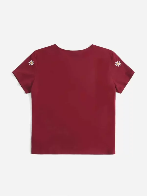 Camiseta Bordada De Manga Corta - Imagen 3