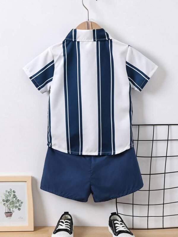 Camisa Y Pantalones Cortos De Rayas Para Niño - Imagen 3