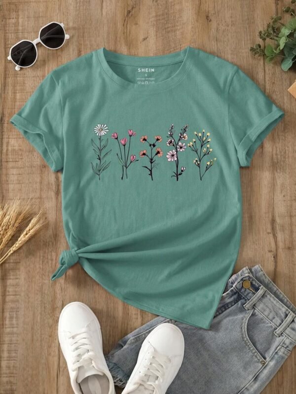 Camiseta de manga corta con estampado floral