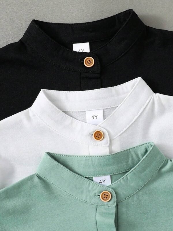 Camisetas de polo holgadas en unicolor para niños - Imagen 2