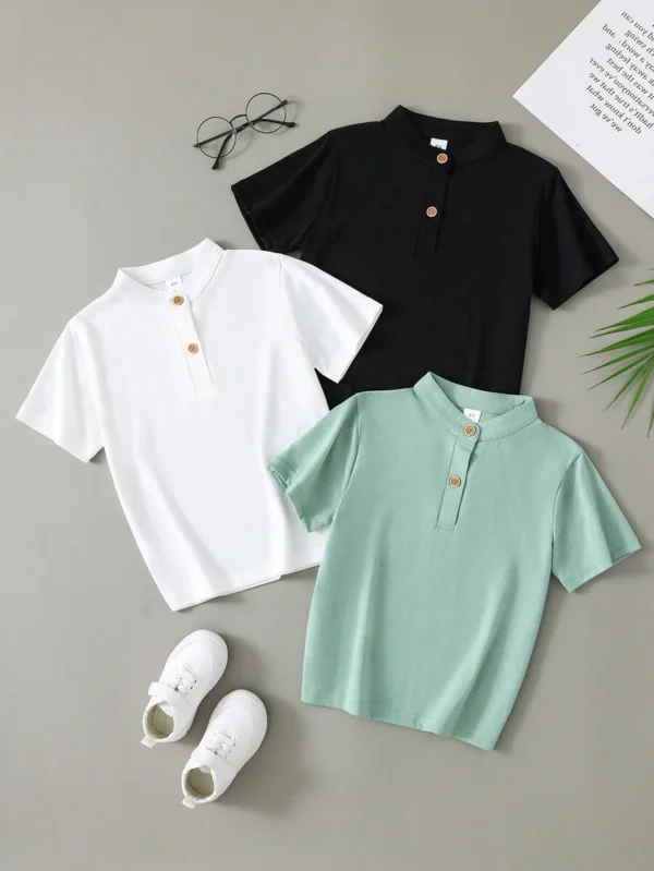 Camisetas de polo holgadas en unicolor para niños