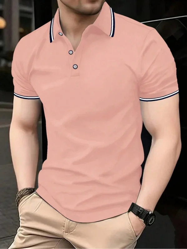 Camiseta polo de verano de manga corta a rayas