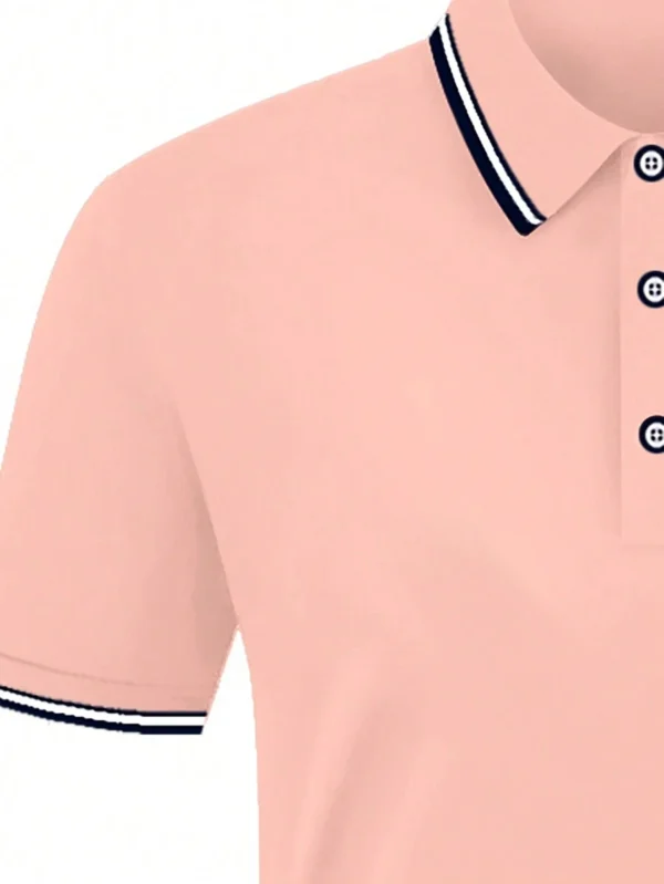 Camiseta polo de verano de manga corta a rayas - Imagen 3