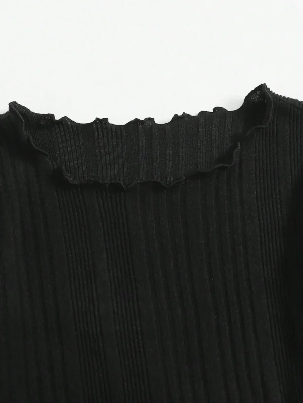 Camiseta tejida de canalé ribete en forma de lechuga - Imagen 2