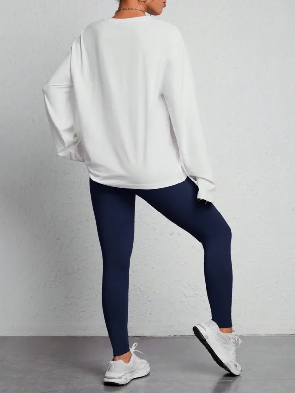 Sudadera y leggings con gráfico de letras de primavera - Imagen 3