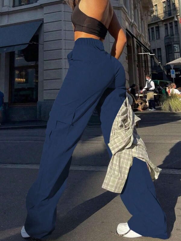 Pantalón cargo holgado y de pierna ancha de estilo casual - Imagen 3