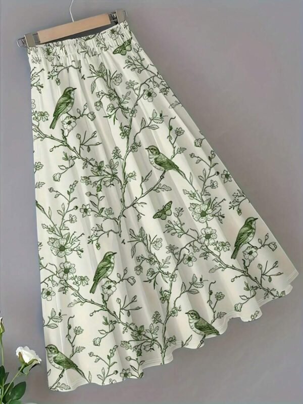 Falda informal con estampado de flores de moda para mujer