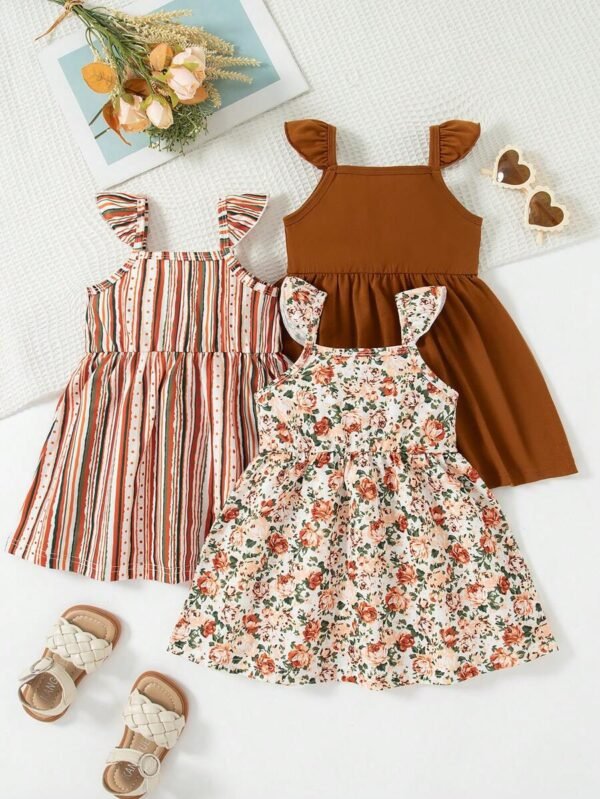 vestido casual sin mangas con cuello cuadrado lindo