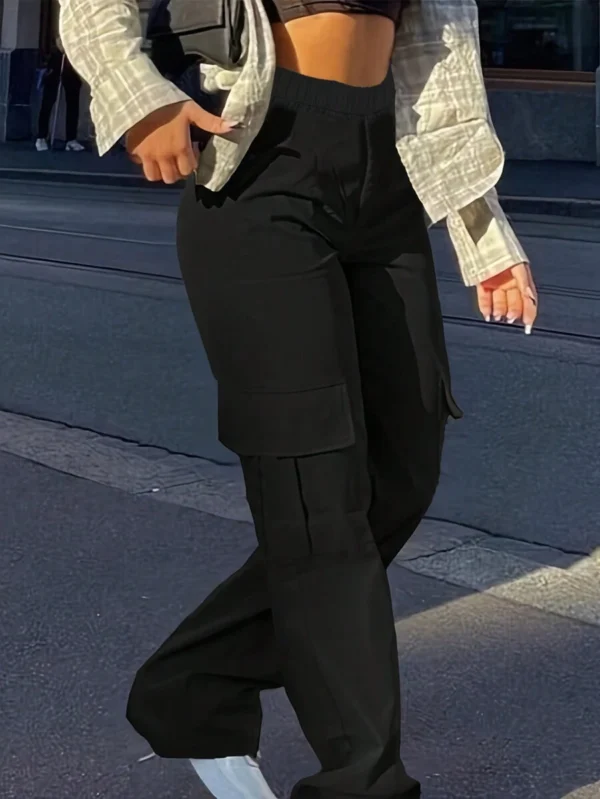 Pantalón tipo cargo de ajuste suelto y pierna recta - Imagen 3