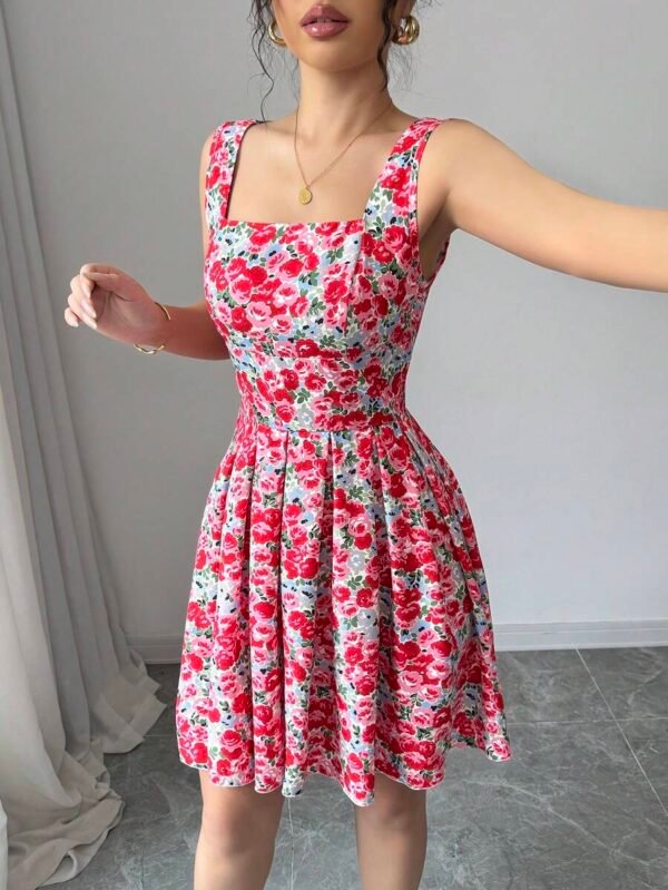 Vestido con estampado floral romántico de margaritas - Imagen 3