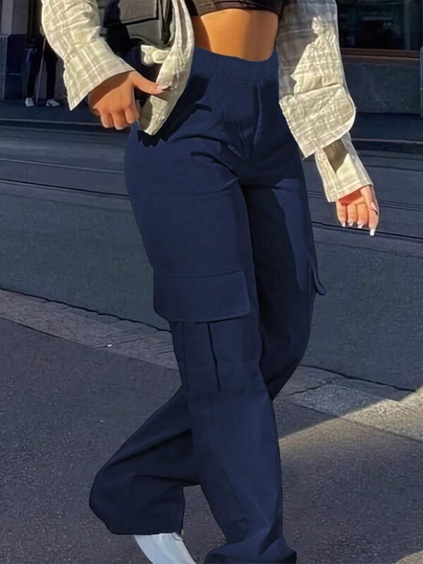 Pantalón cargo holgado y de pierna ancha de estilo casual - Imagen 2