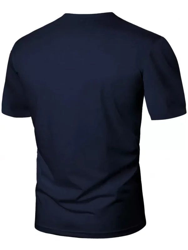 Camiseta de manga corta de cuello redondo de color contrastante - Imagen 2