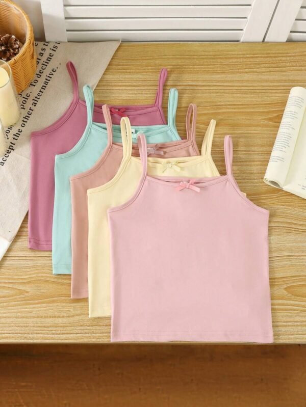 Tops casuales y cómodos de tirantes finos para niñas