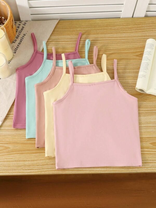 Tops casuales y cómodos de tirantes finos para niñas - Imagen 3
