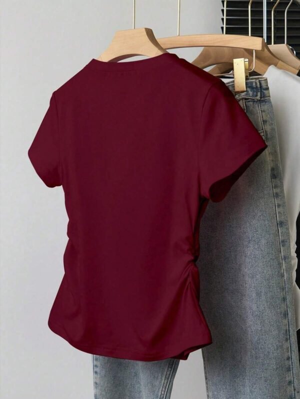 Camiseta de mujer de cuello redondo con estampado de estrella - Imagen 3