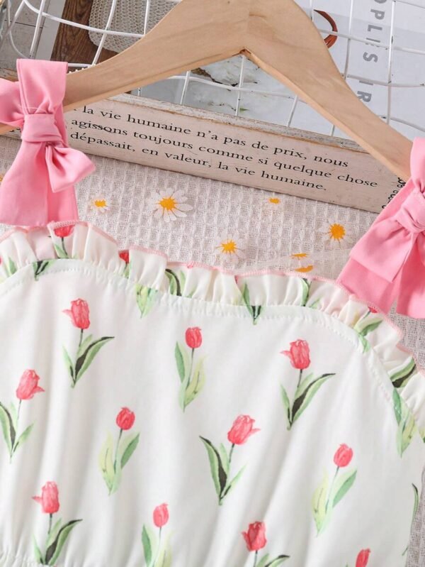 Vestido de tirantes para fiesta del té con estampado floral - Imagen 2