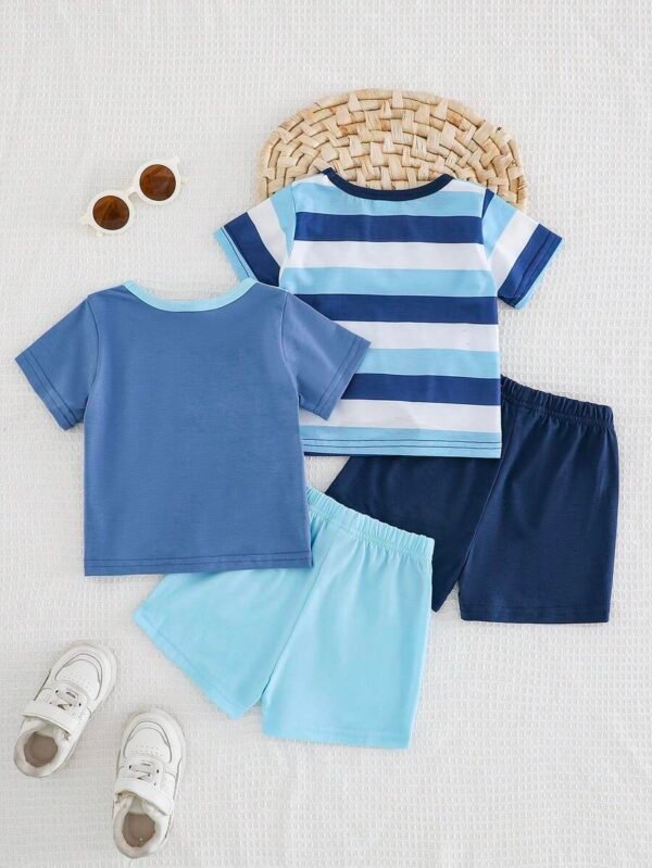 Conjunto de ropa informal a cuadros para bebés niños - Imagen 3