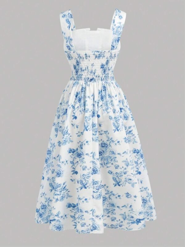 Vestido maxi de tirantes con estampado floral para niñas - Imagen 3
