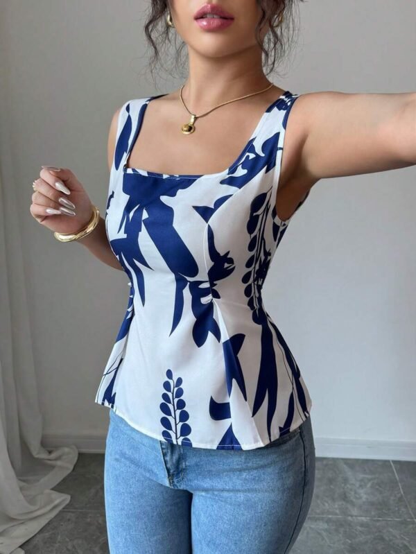 Blusa de mujer sin mangas con cuello sin cuello - Imagen 2