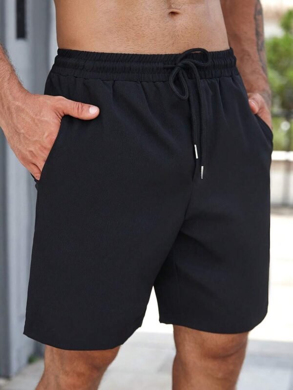 Pantalones cortos casuales lisos para hombres - Imagen 3
