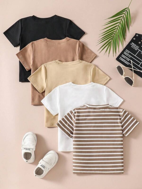 Camiseta de manga corta de cuello redondo con estampado de unicolor - Imagen 3