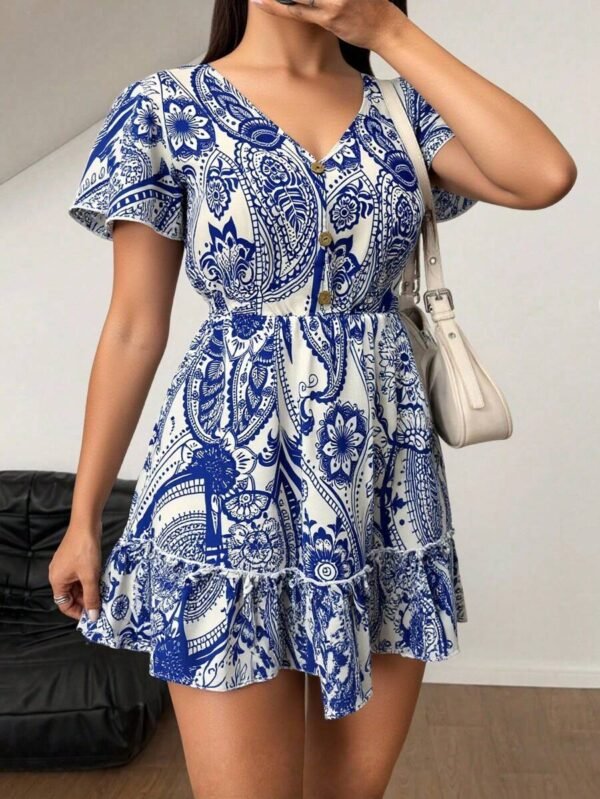 Vestido casual de vacaciones de mujer con estampado
