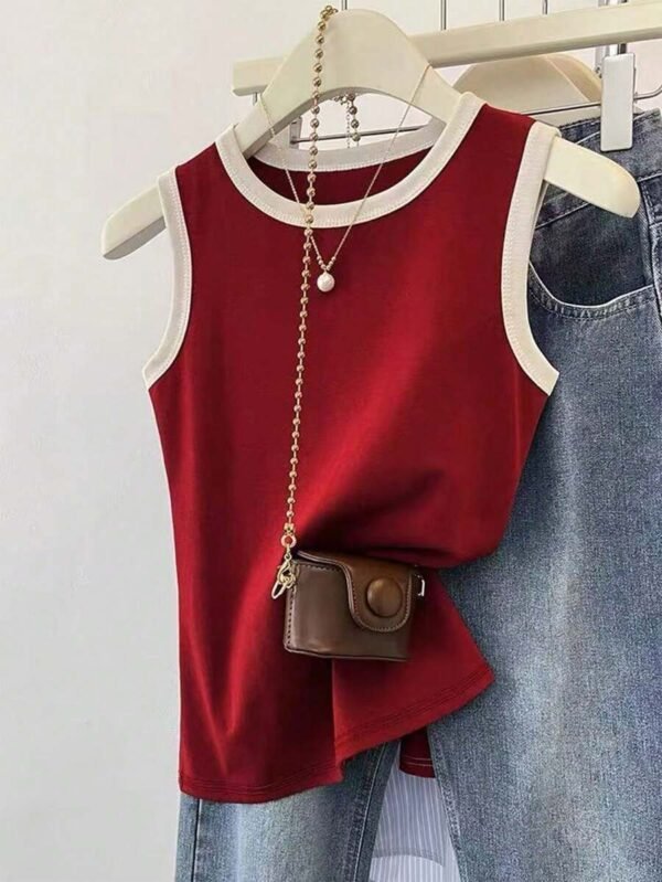 Top de tirantes informal de mujer de talla grande con parches
