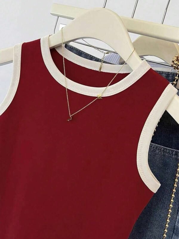 Top de tirantes informal de mujer de talla grande con parches - Imagen 2