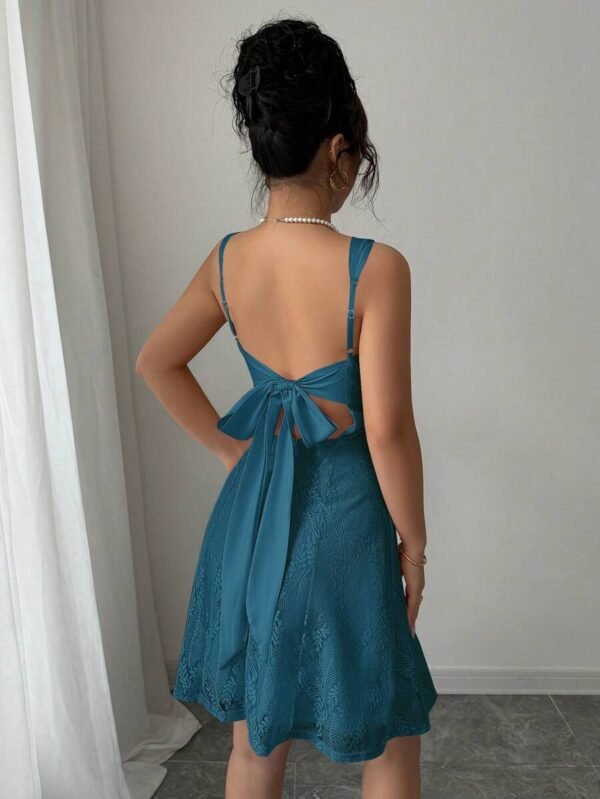 Vestido elegante y romántico de línea A sin tirantes para mujer - Imagen 2