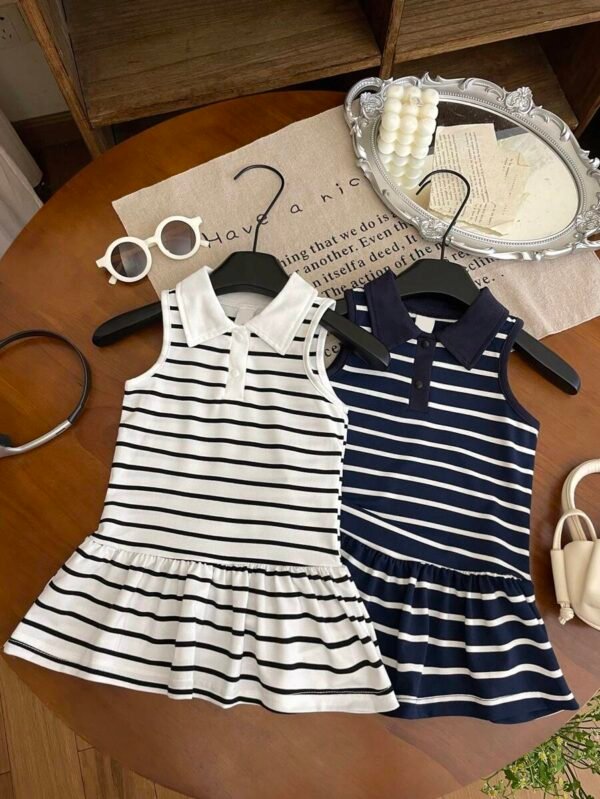 Vestido de tirantes de chaleco para niñas pequeñas - Imagen 3
