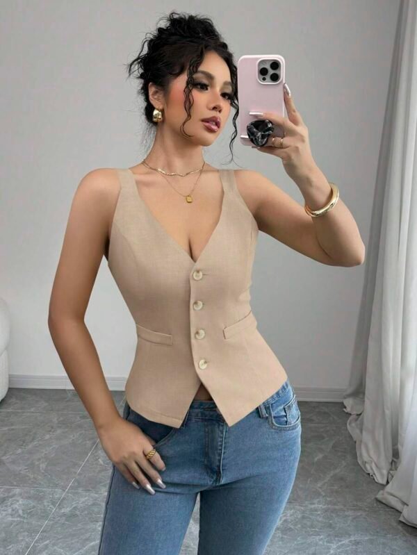 Blusa tipo camiseta de mujer de color liso