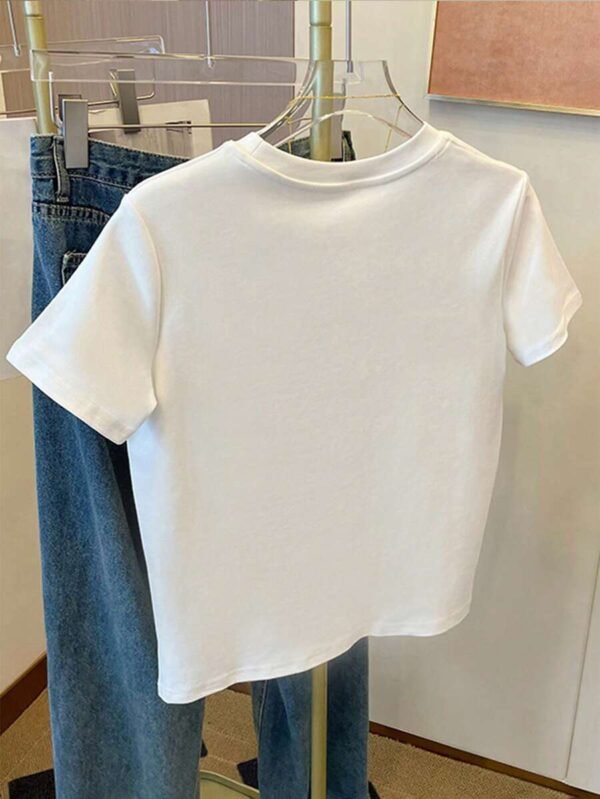 Camiseta de manga corta y cuello redondo para mujer - Imagen 3