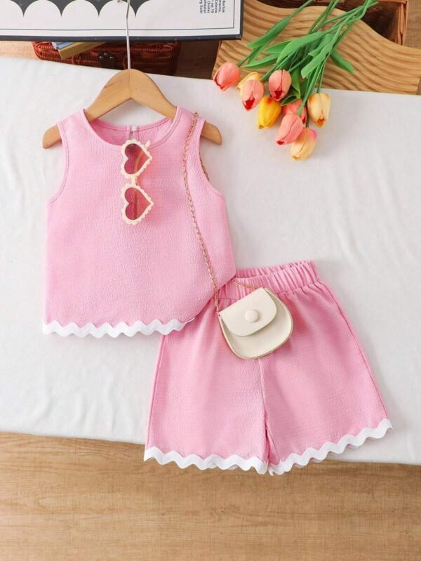 Conjunto de camiseta y pantalones cortos informales para niñas