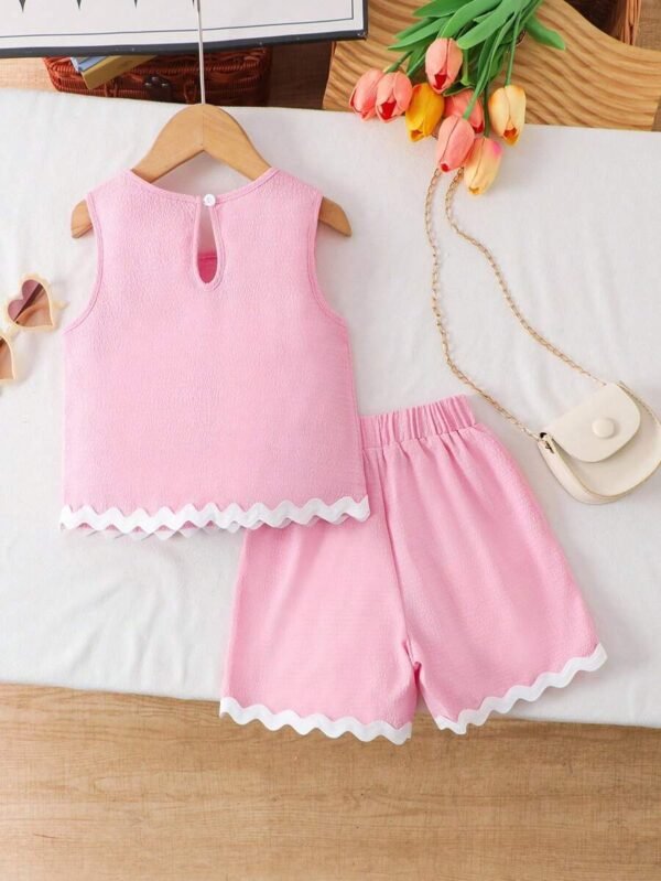 Conjunto de camiseta y pantalones cortos informales para niñas - Imagen 3