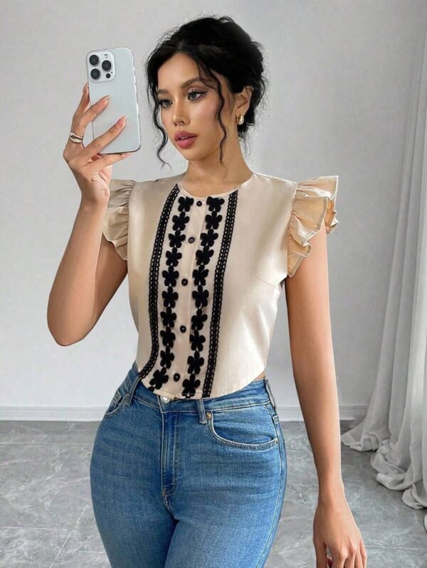 Blusa casual de mujer tejida para vacaciones de verano