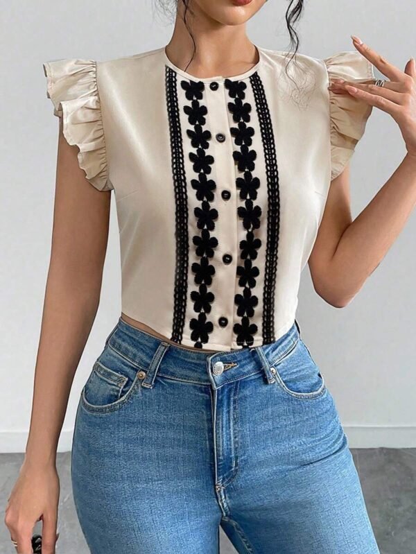 Blusa casual de mujer tejida para vacaciones de verano - Imagen 3
