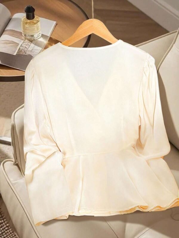 Blusa de lujo francesa de alta gama de manga larga para mujer - Imagen 3