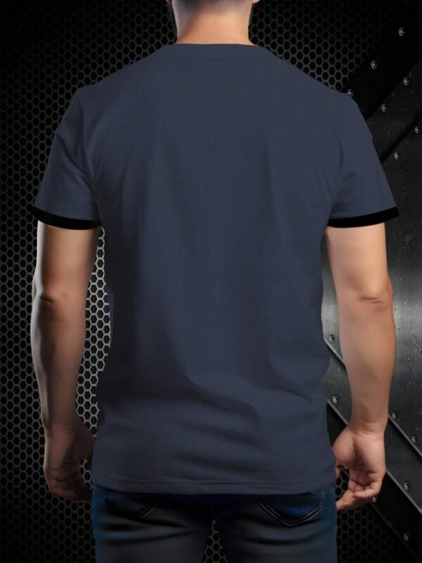 Camiseta de hombre de manga corta de cuello redondo a rayas - Imagen 2