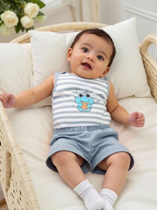 Conjunto de ropa linda a rayas para bebés recién nacidos niños