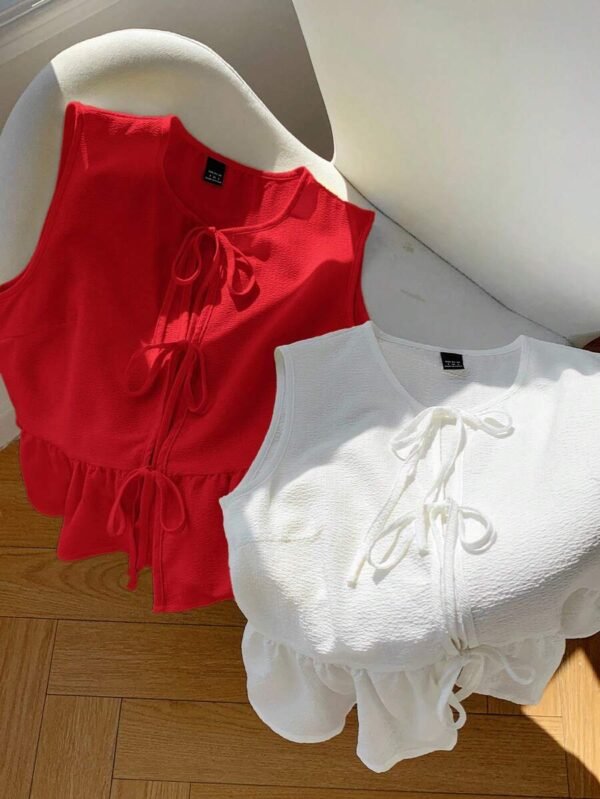Blusa de verano unicolor para mujer 1 pieza - Imagen 2