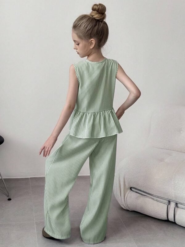 Top de chaleco con lazo y pantalones alargados para niña - Imagen 3
